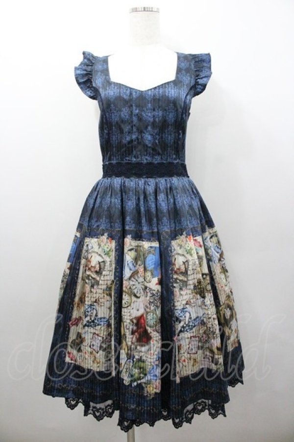 画像1: axes femme kawaii / ヘイメルアリスフレームワンピース  ネイビー I-26-02-06-056-AX-OP-SA-ZI (1)