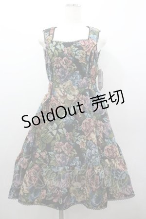 画像: Kurumi Collaboration / TT*KRMゴブランジャンパースカート L 黒 I-26-02-06-057-EL-OP-AS-ZI