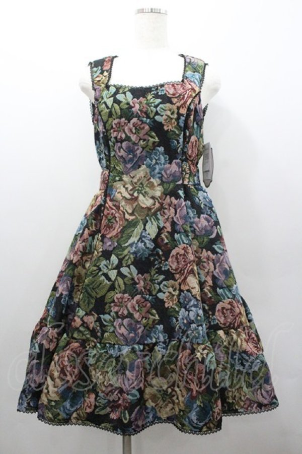 画像1: Kurumi Collaboration / TT*KRMゴブランジャンパースカート L 黒 I-26-02-06-057-EL-OP-AS-ZI (1)