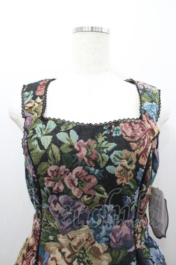 画像2: Kurumi Collaboration / TT*KRMゴブランジャンパースカート L 黒 I-26-02-06-057-EL-OP-AS-ZI (2)