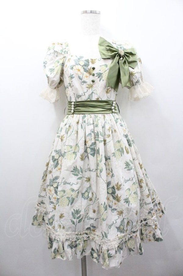 画像1: Hoshibako Works / Camellia and Pearl プリントワンピース  オフホワイト I-26-02-06-058-LO-OP-HR-ZI (1)