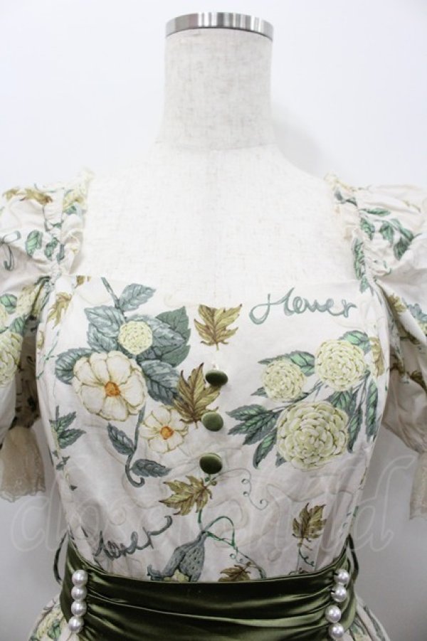 画像3: Hoshibako Works / Camellia and Pearl プリントワンピース  オフホワイト I-26-02-06-058-LO-OP-HR-ZI (3)