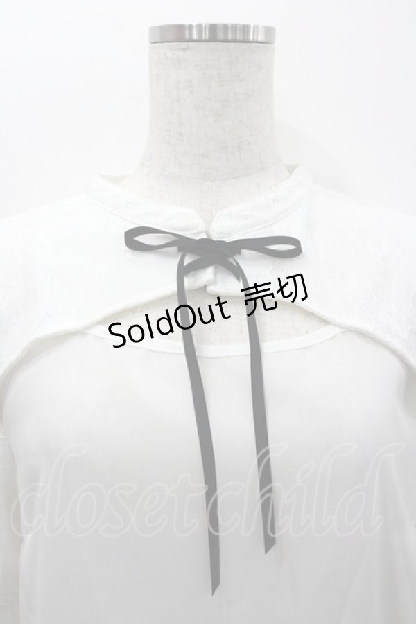 画像2: axes femme kawaii / レース重ね半袖ブラウス  白 I-26-02-06-001-AX-BL-AS-ZI (2)