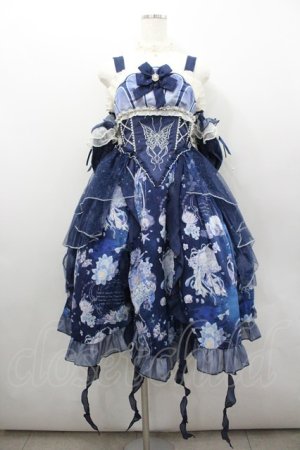 画像: 桜洛芙 / くらげ柄ジャンパースカート  ネイビー I-26-02-06-061-LO-OP-SA-ZI