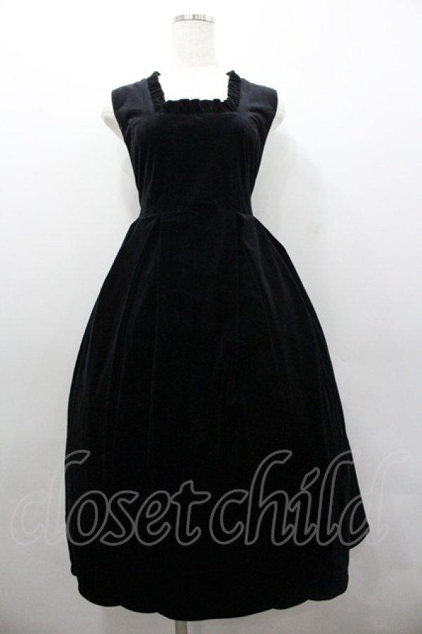 画像1: Physical Drop / 別珍ノースリーブワンピース  黒 I-26-02-06-063-LO-OP-SA-ZI (1)