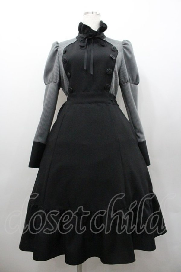 画像1: MIHO MATSUDA / ワンピース・シセロ  黒ｘグレー I-26-02-06-064-GO-OP-HR-ZI (1)