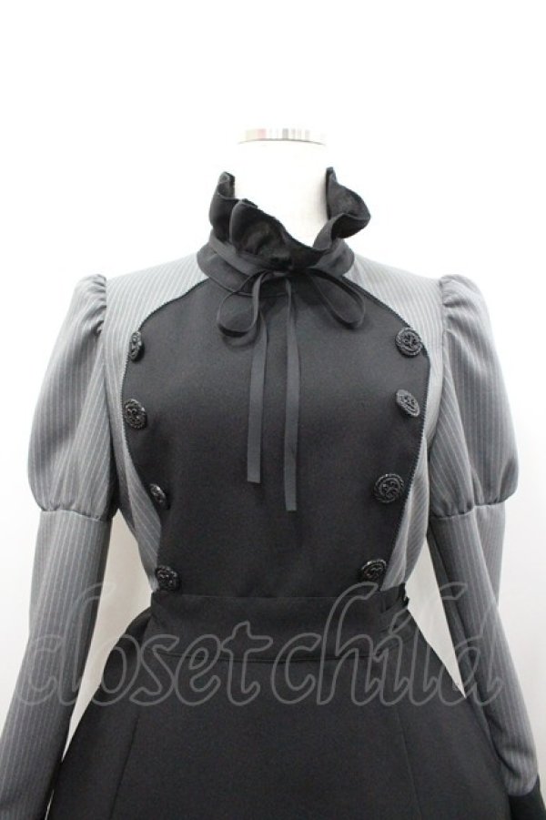 画像2: MIHO MATSUDA / ワンピース・シセロ  黒ｘグレー I-26-02-06-064-GO-OP-HR-ZI (2)