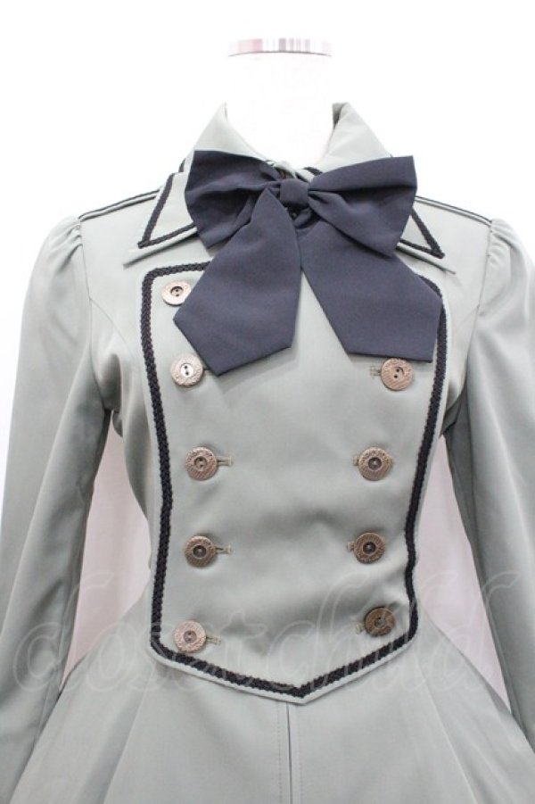 画像2: ATELIER BOZ / ディーンジャケットワンピース  カーキ I-26-02-06-065-EL-OP-SA-ZI (2)