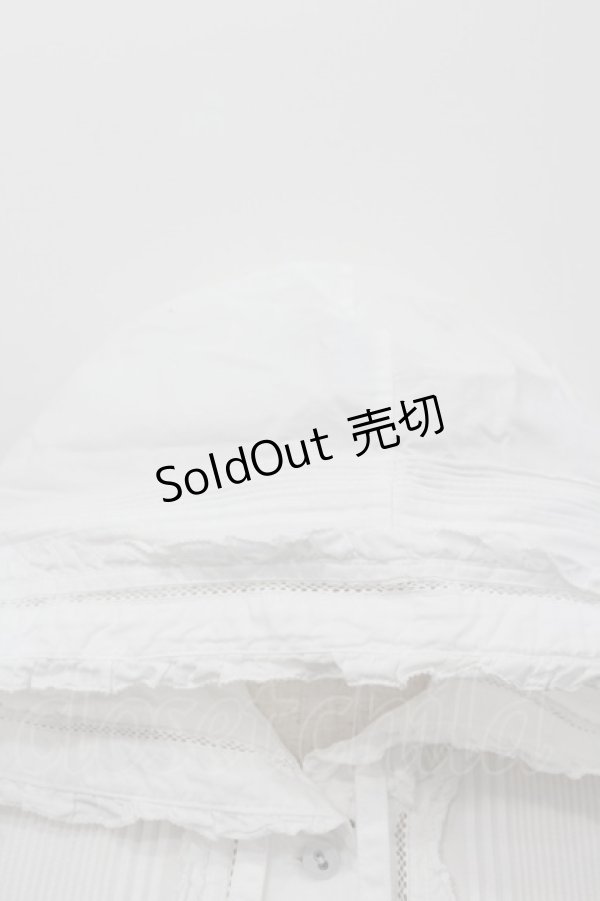 画像3: PINK HOUSE / ピンタックピコフリルフード長袖ブラウス  白 I-26-02-06-007-LO-BL-SA-ZI (3)