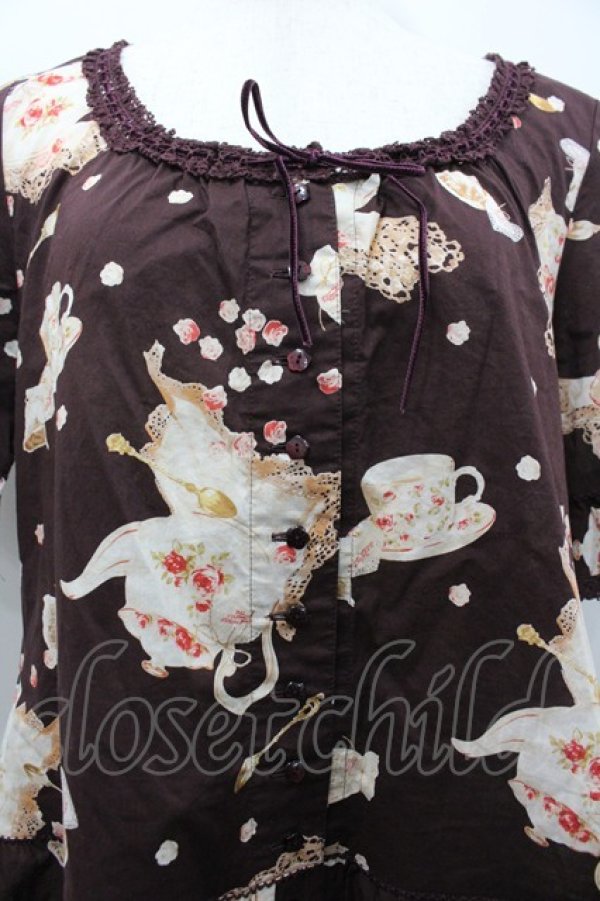 画像2: PINK HOUSE / ティーカップptチュニックワンピース  ブラウン I-26-02-06-067-LO-OP-SA-ZI (2)