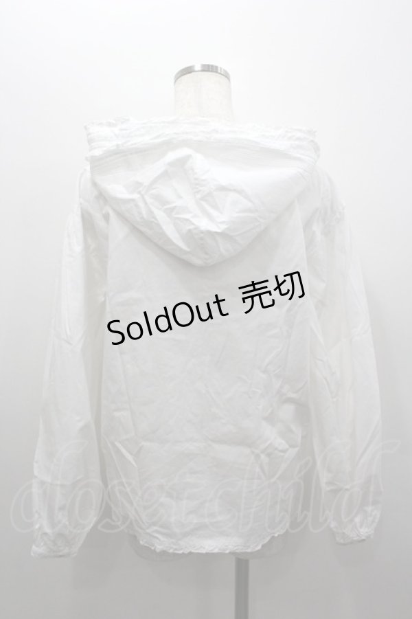 画像4: PINK HOUSE / ピンタックピコフリルフード長袖ブラウス  白 I-26-02-06-007-LO-BL-SA-ZI (4)