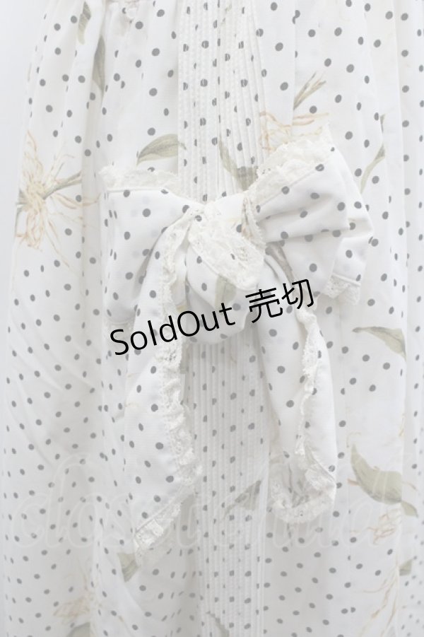 画像3: INGEBORG / 百合&ドット柄半袖ワンピース  アイボリー I-26-02-06-069-LO-OP-SA-ZI (3)