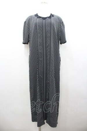 画像: INGEBORG / レース襟デザインドット半袖ワンピース  ブラック I-26-02-06-070-LO-OP-SA-ZI