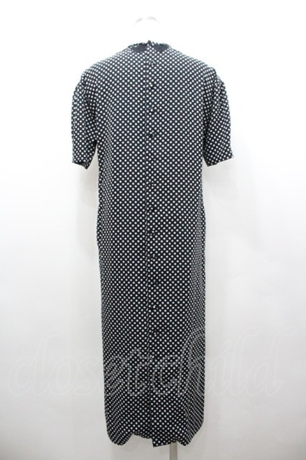 画像3: INGEBORG / レース襟デザインドット半袖ワンピース  ブラック I-26-02-06-070-LO-OP-SA-ZI (3)