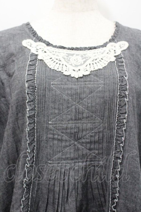 画像2: PINK HOUSE / ダンガリー半袖ワンピース  シャンブレー I-26-02-06-071-LO-OP-SA-ZI (2)