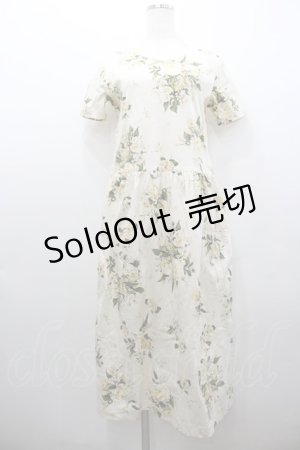 画像: INGEBORG / 花柄半袖カットソーワンピース  アイボリー I-26-02-06-072-LO-OP-SA-ZI