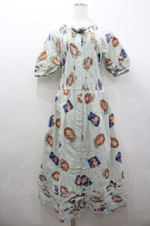 画像: PINK HOUSE / キューピーワッペン柄半袖前開きワンピース  ライトブルー I-26-02-06-077-LO-OP-SA-ZI