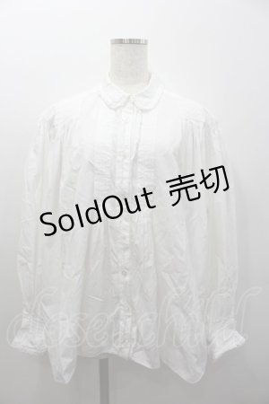 画像: PINK HOUSE / フロントピンタック&ピコフリル襟長袖ブラウス  白 I-26-02-06-008-LO-BL-SA-ZI