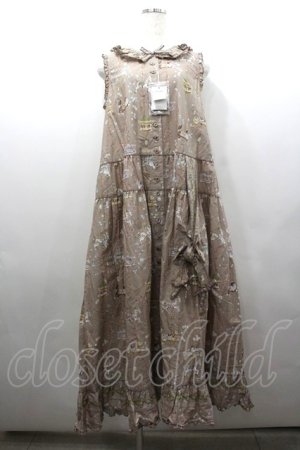 画像: PINK HOUSE / メリーゴウランドプリントノースリーブワンピース  モカ I-26-02-06-079-LO-OP-SA-ZI