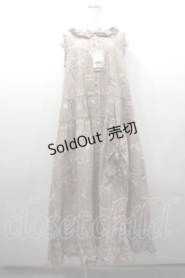 画像1: PINK HOUSE / メリーゴウランドプリントノースリーブワンピース  モカ I-26-02-06-079-LO-OP-SA-ZI (1)