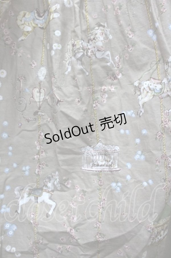 画像3: PINK HOUSE / メリーゴウランドプリントノースリーブワンピース  モカ I-26-02-06-079-LO-OP-SA-ZI (3)