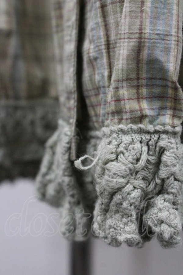 画像3: PINK HOUSE / 胸下切替チェック柄半袖チュニック  グリーン I-26-02-06-083-LO-BL-SA-ZI (3)