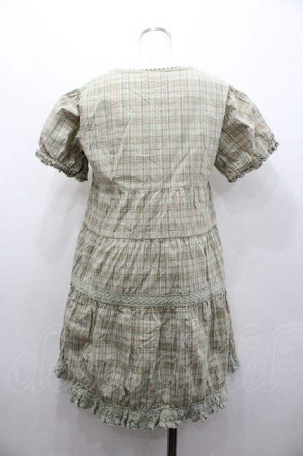 画像4: PINK HOUSE / 胸下切替チェック柄半袖チュニック  グリーン I-26-02-06-083-LO-BL-SA-ZI (4)