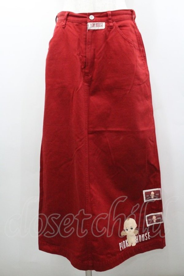 画像1: PINK HOUSE / キューピー刺繍スカート  レッド I-26-02-06-090-LO-SK-SA-ZI (1)