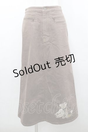 画像: PINK HOUSE / クマ刺繍スカート  ブラウン I-26-02-06-091-LO-PA-SA-ZI