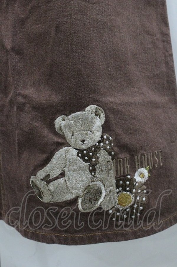 画像2: PINK HOUSE / クマ刺繍スカート  ブラウン I-26-02-06-091-LO-PA-SA-ZI (2)