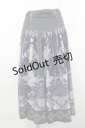 画像: OZZ ANGELO / 絵画pt2wayスカート  ブルー I-26-02-06-094-OO-SK-SA-ZI