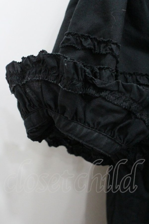画像3: PINK HOUSE / フロントピンタックフリルフード長袖ブラウス  黒 I-26-02-06-009-LO-BL-SA-ZI (3)