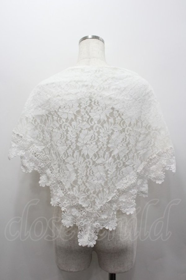 画像2: axes femme kawaii / シャルロットショール  白 I-26-02-06-100-AX-ZA-SA-ZI (2)