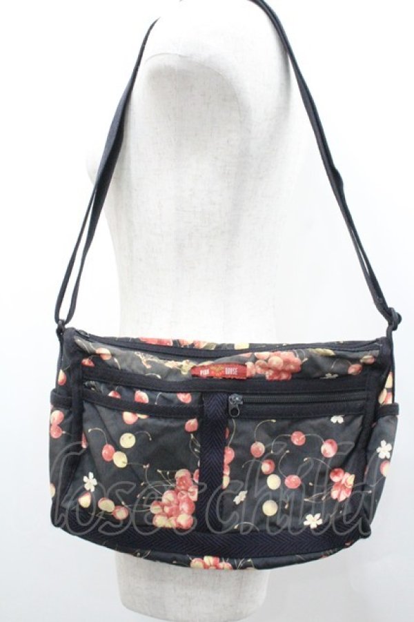 画像3: PINK HOUSE / さくらんぼプリントショルダーバッグ  黒Ｘ赤 I-26-02-06-104-LO-BG-SA-ZI (3)