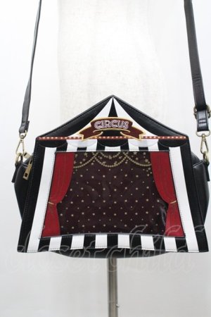 画像: axes femme kawaii / サーカステントバッグ  黒Ｘ白Ｘボルドー I-26-02-06-105-AX-BG-SA-ZI