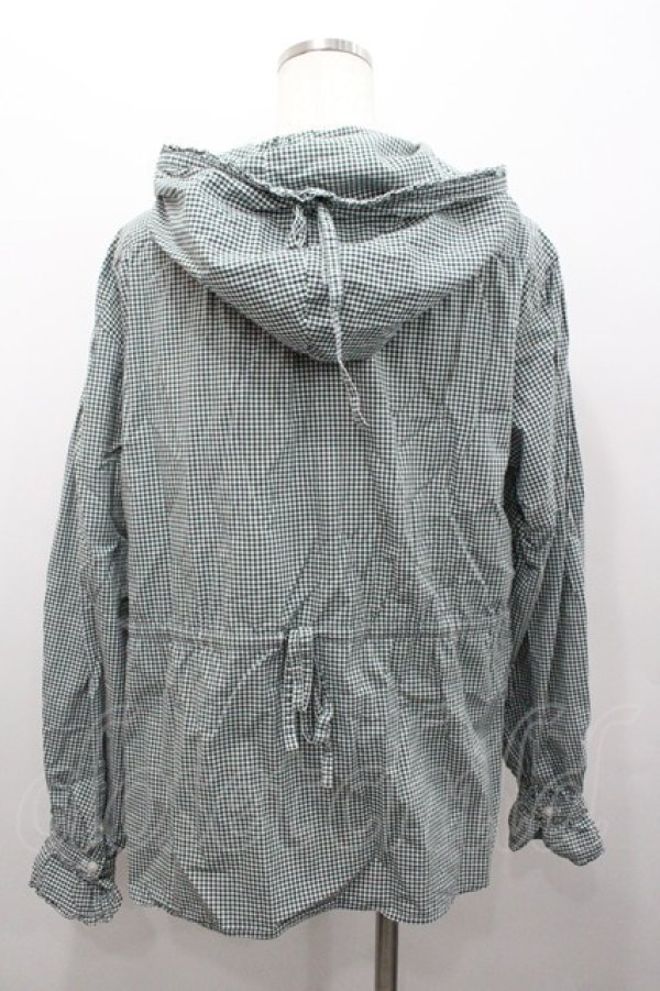 画像3: PINK HOUSE / ギンガムチェックピコフリルフードブラウス  グリーンＸ白チェック I-26-02-06-010-LO-BL-SA-ZI (3)