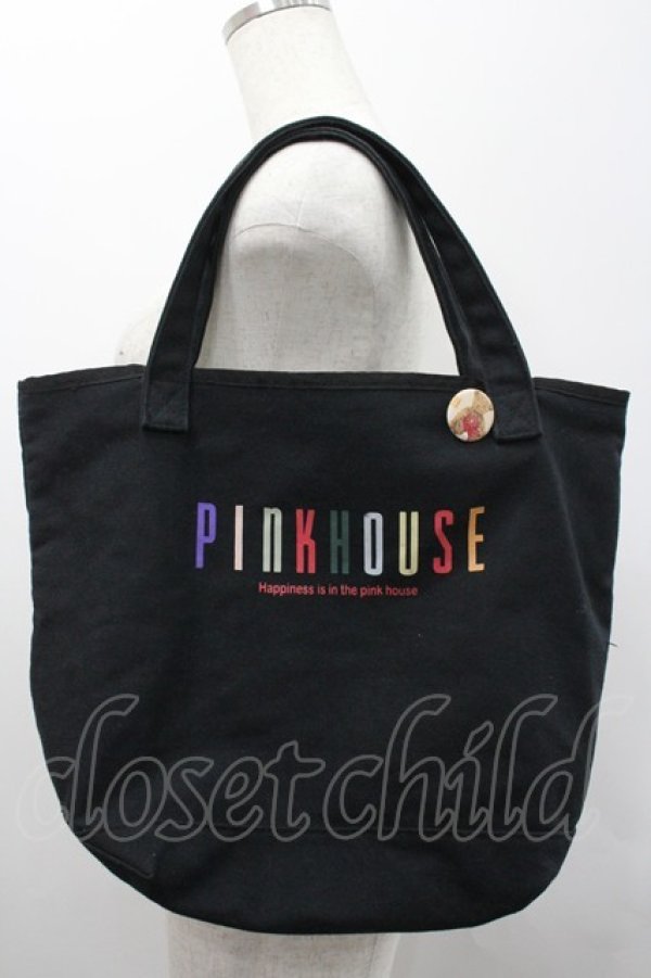 画像1: PINK HOUSE / カラフルロゴプリントハンドバッグ  黒 I-26-02-06-109-LO-BG-SA-ZI (1)