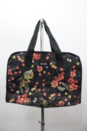 画像: PINK HOUSE / ムック本付録　チェリーボストンバッグ  黒Ｘ赤 I-26-02-06-111-LO-BG-SA-ZI