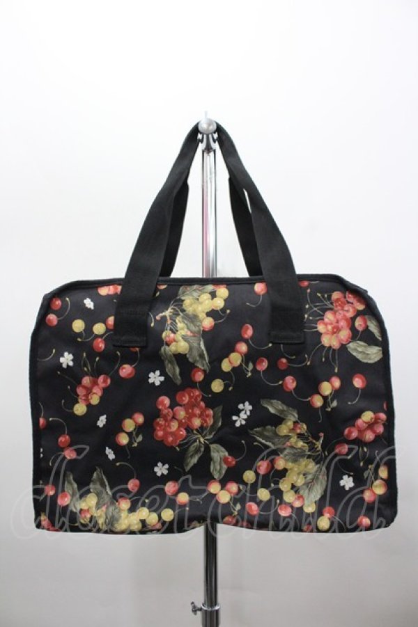 画像3: PINK HOUSE / ムック本付録　チェリーボストンバッグ  黒Ｘ赤 I-26-02-06-111-LO-BG-SA-ZI (3)