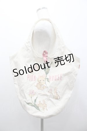 画像: PINK HOUSE / チューリップうさぎプリントエコバッグ  キナリ I-26-02-06-112-LO-BG-SA-ZT501