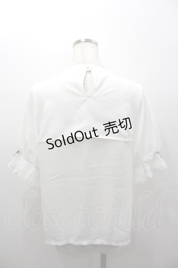 画像4: axes femme kawaii / レース重ね半袖ブラウス  白 I-26-02-06-001-AX-BL-AS-ZI (4)