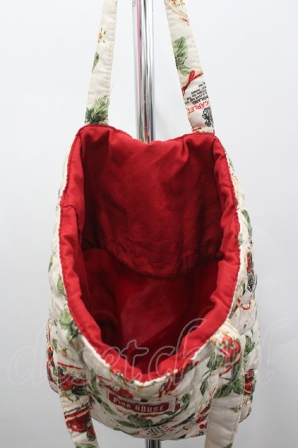 画像3: PINK HOUSE / ムック本付録　キルティングバッグ  アイボリーＸ緑Ｘ赤 I-26-02-06-118-LO-BG-SA-ZI (3)