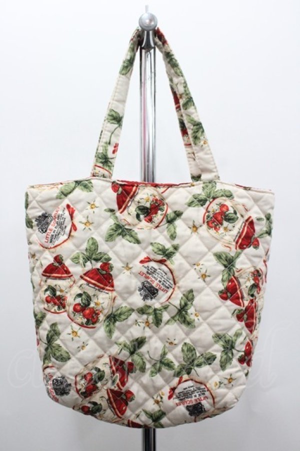 画像4: PINK HOUSE / ムック本付録　キルティングバッグ  アイボリーＸ緑Ｘ赤 I-26-02-06-118-LO-BG-SA-ZI (4)