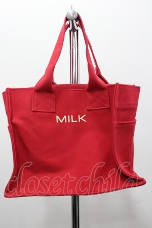 画像: MILK / BAG ロゴトートBAG  赤 I-26-02-06-120-ML-BG-SA-ZI