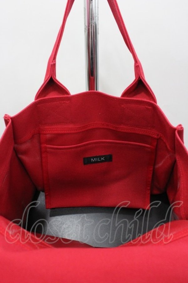 画像2: MILK / BAG ロゴトートBAG  赤 I-26-02-06-120-ML-BG-SA-ZI (2)