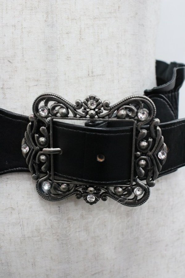 画像2: axes femme / クラシカルバックルベルト  黒Ｘシルバー I-26-02-06-124-AX-AC-SA-ZI (2)