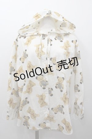 画像: PINK HOUSE / チェックくまさん総柄フードブラウス M アイボリー I-26-02-06-018-LO-BL-SA-ZI