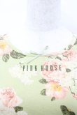 画像2: PINK HOUSE / ローズブーケ半袖カットソー L グリーン I-26-02-06-020-LO-TO-SA-ZI (2)