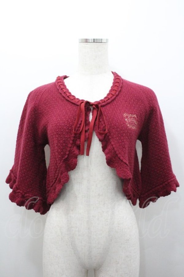 画像1: BABY,THE STARS SHINE BRIGHT / ロゴ刺繍ボレロ  ワイン I-26-02-06-003-BA-TO-AS-ZI (1)