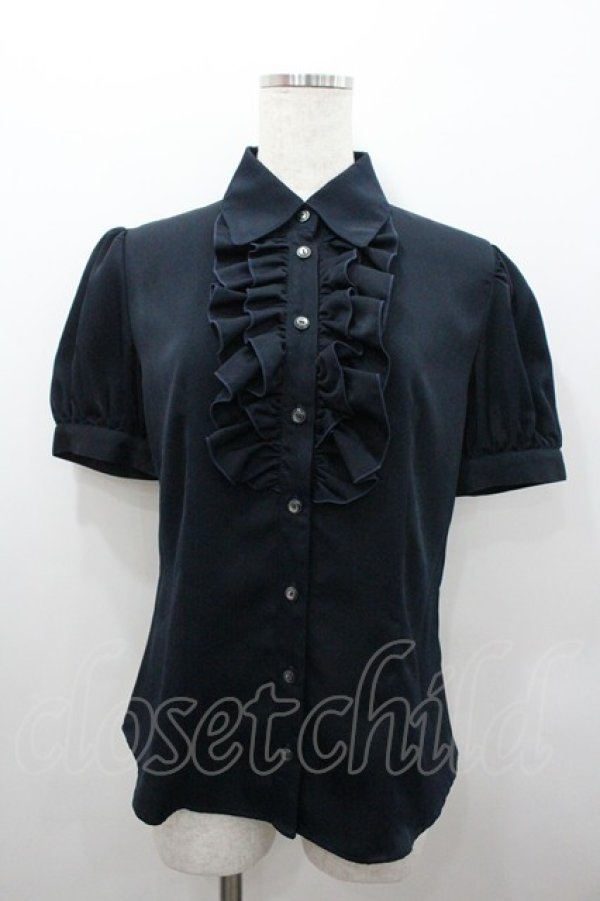 画像1: NO.S PROJECT / リリーブラウス  紺 I-26-02-06-026-LO-BL-HR-ZI (1)